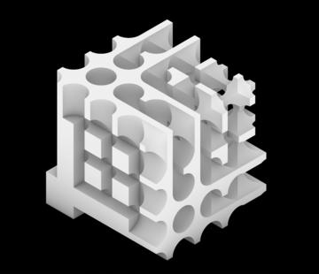 a computer rendering axon view of a 3D digital model
